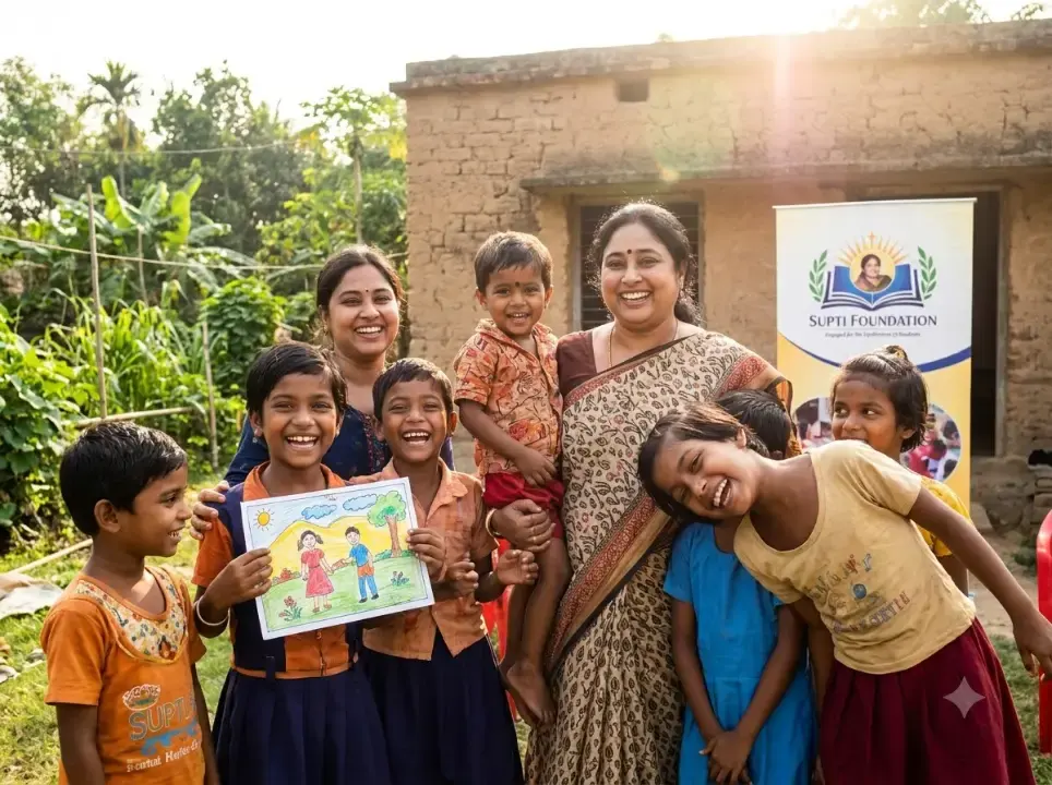 Children engaged in community learning at Gurap, Hooghly